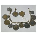 (3) Pieces of Coin Jewelry w/ 14K Bracelet, etc.