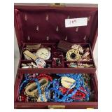 Costume Jewelry with Jewelry Box