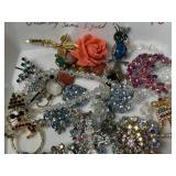 (18) Pieces of Rhinestone Jewelry, Some Signed