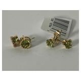 (2) Pairs of 14K Peridot Earrings