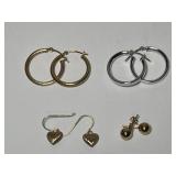 (4) Pairs of 14K Earrings