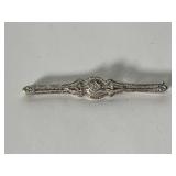 10K Diamond Filigree Bar Pin