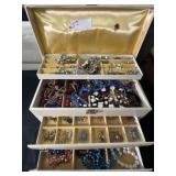 Costume Jewelry with Jewelry Box