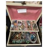 Costume Jewelry with Jewelry Box