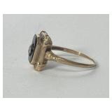 10K Onyx and Diamond Ring