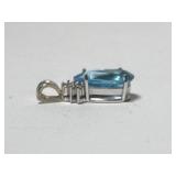 14K Topaz and Diamond Pendant