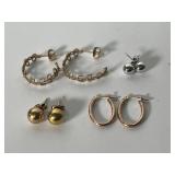 (4) Pairs of 14K Earrings