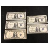 (5) $1 Silver Certificates