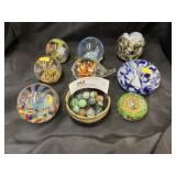 Art Glass Paperweights and Marbles
