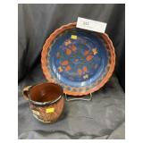 Foltz Redware Bowl with Mug