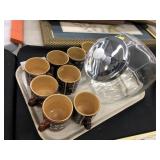 Glass Canister with Mugs