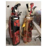 (2) Golf Bags with Clubs
