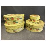 (4) Contemporary Paint Decorated Band Boxes