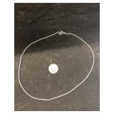 Sterling Silver Necklace with Coin