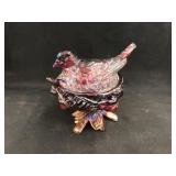 Westmoreland Carnival Glass Bird On Nest