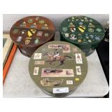 (3) Decorated Cheese Boxes