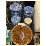 Spongeware Bowl with Canister Set