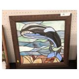Framed Slag Glass Panel