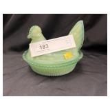 Jadeite Hen On Nest
