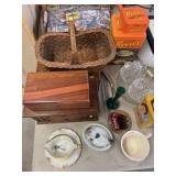 Glassware, Jewelry Boxes, Storage Tins