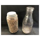Penn Dairies Milk Bottle and Mason Jar