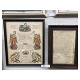 Framed Indenture and Taufschein