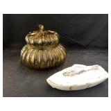 Amber and Milk Glass Canisters