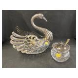 Silverplate Condiment Jar and Centerpiece