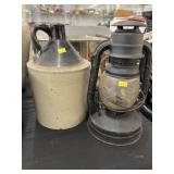 Stoneware Storage Jug with Dietz Lantern
