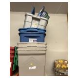 (6) Plastic Storage Totes with Lids