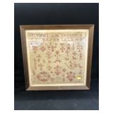1784 Framed Needlepoint Sampler
