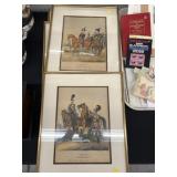 (4) European Framed Prints of Military