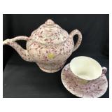 English Transferware Pitcher with Cup & Saucer