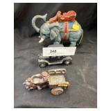 Cast Metal Mechanical Bank with Toys