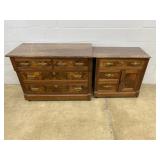 2 Piece Victorian Marble Top Bedroom Suite