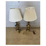 Matching Pair of Brass Lamps