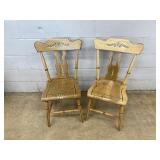 2 Painted Plank Seat Side Chairs
