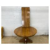 Modern Oak Circular Extension Table