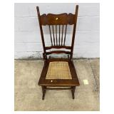 Cane Seat Spindle Back Rocking Chair