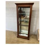 Lighted Mirrored Back Curio Cabinet
