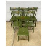 6 Painted Spindle Back Side Chairs
