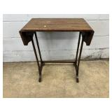 Banned inlaid Drop Leaf Side Table