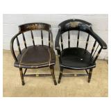 2 Vintage Barrel Back Arm Chairs