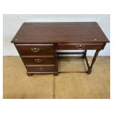 Mahogany Desk With Plastic Lined Drawers