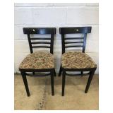 2 Black Painted Upholstered Side Chairs