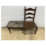 Small One Drawer Table & Side CHair