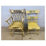 2 Various Painted Antique Chairs