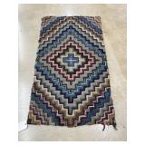 Vintage Geometric Pattern Hook Rug
