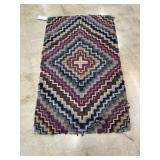 Vintage Geometric Pattern Hook Rug