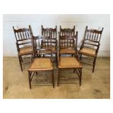 Set of 6 Matching Cain Seat Victorian Side Chairs